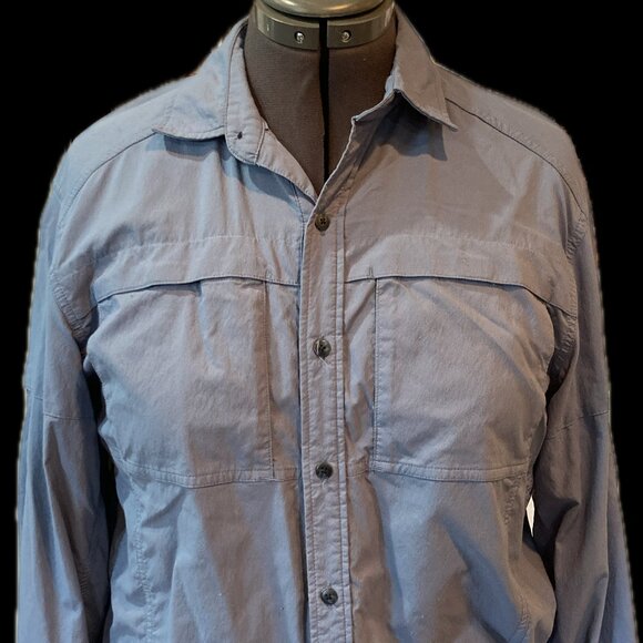 REI Co-op Hiking Shirt Blue Women's M Button Front - Picture 5 of 6
